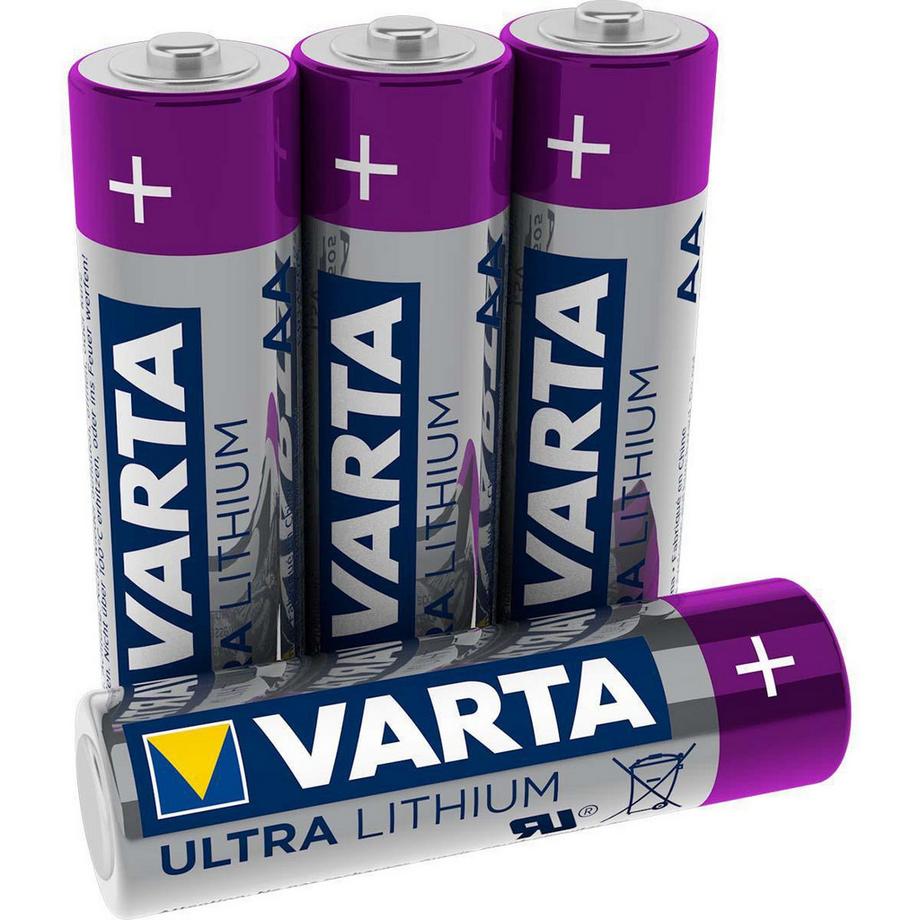 VARTA  Ultra Lithium-Batterie, Typ AA / Mignon / R6, 1,5 Volt, 4er-Set 