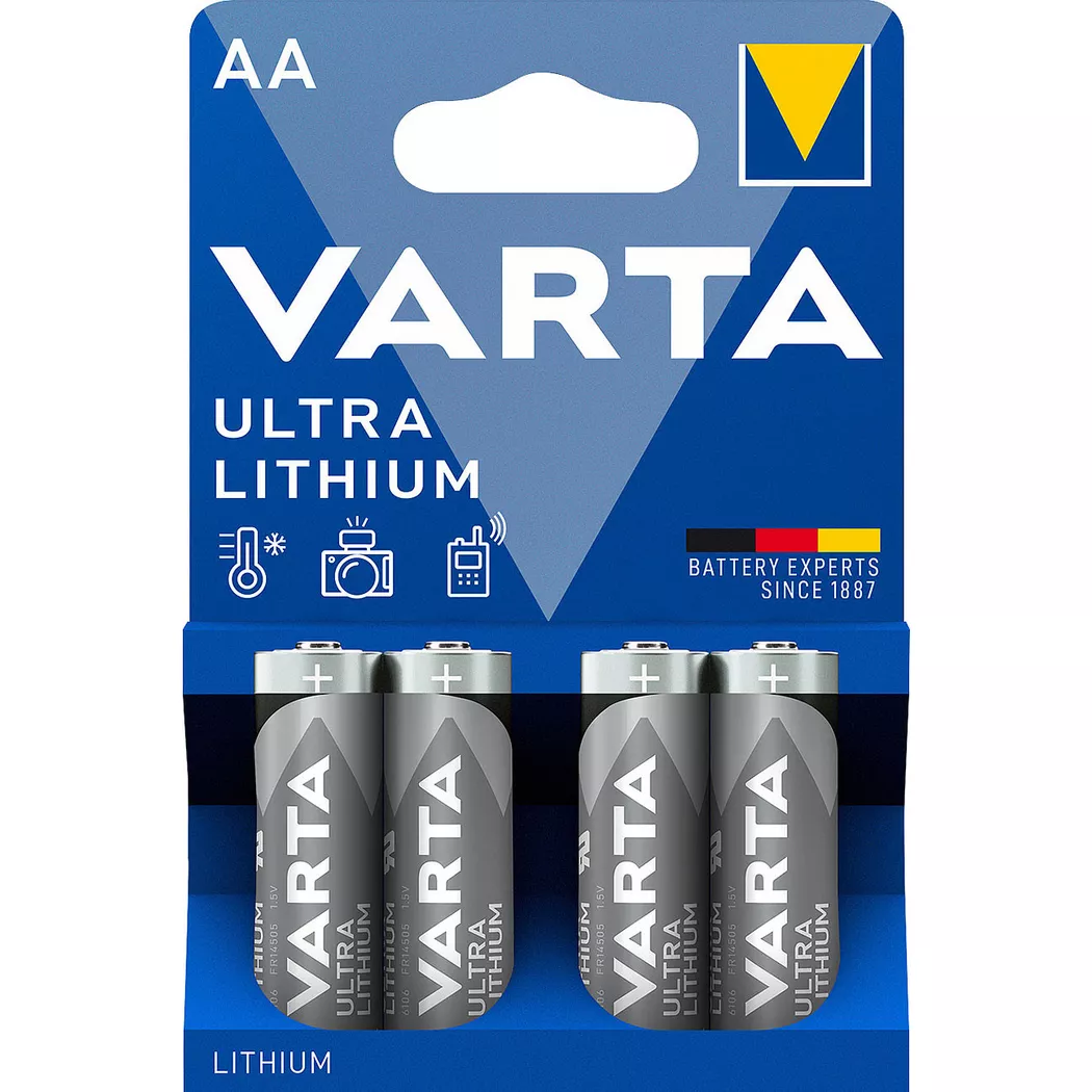 VARTA - Pile ultra-lithium, type AA/ Mignon / R6, 1,5 volt, lot de 4, One Size
