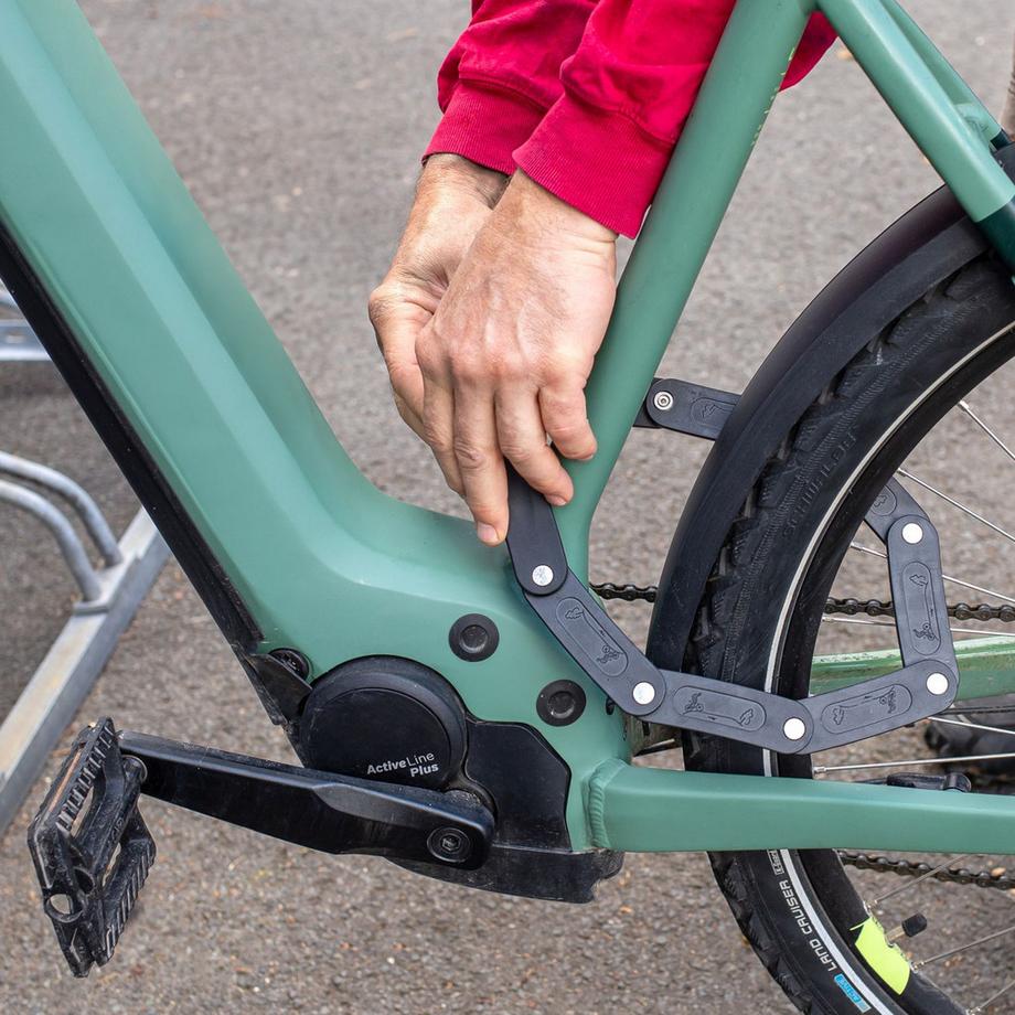 Intirilife  Lucchetto Pieghevole Per Bicicletta Con Staffa 