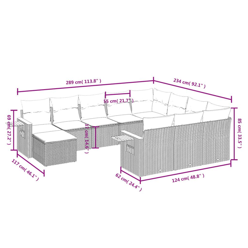 VidaXL set divano da giardino Polirattan  