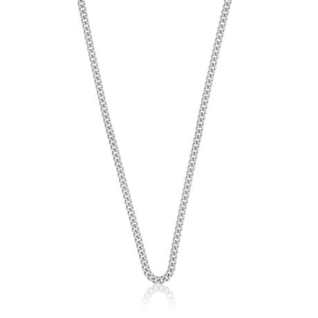 MUAU Schmuck  Collier rond gourmette or blanc 750, 2.8mm, 60cm 