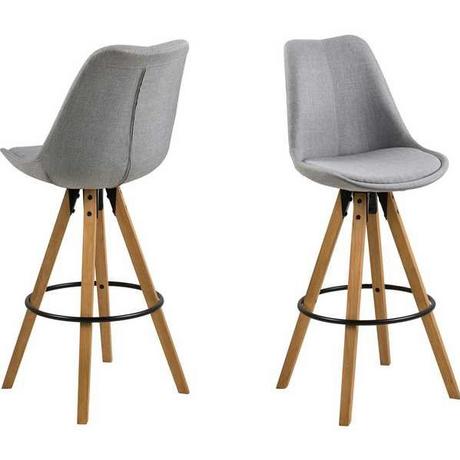 mutoni Sgabello bar Giada Corsica in tessuto rovere grigio chiaro tinto ad olio  