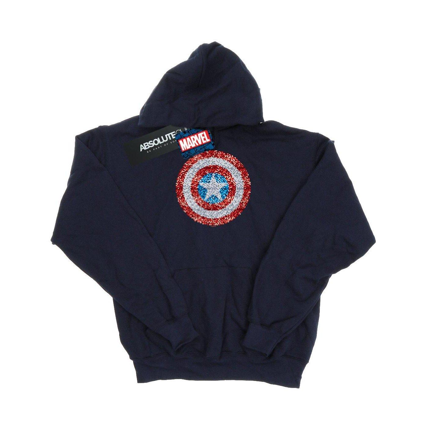 Image of Captain America Pixelated Shield Kapuzenpullover Mädchen Marine 128