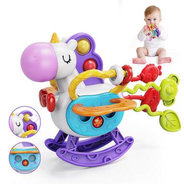 Silikon-Zugschnur Aktivität Spielzeug für Baby, Einhorn sensorische Spielzeug für Kleinkinder, Feinmotorik Aktivität Spielzeug