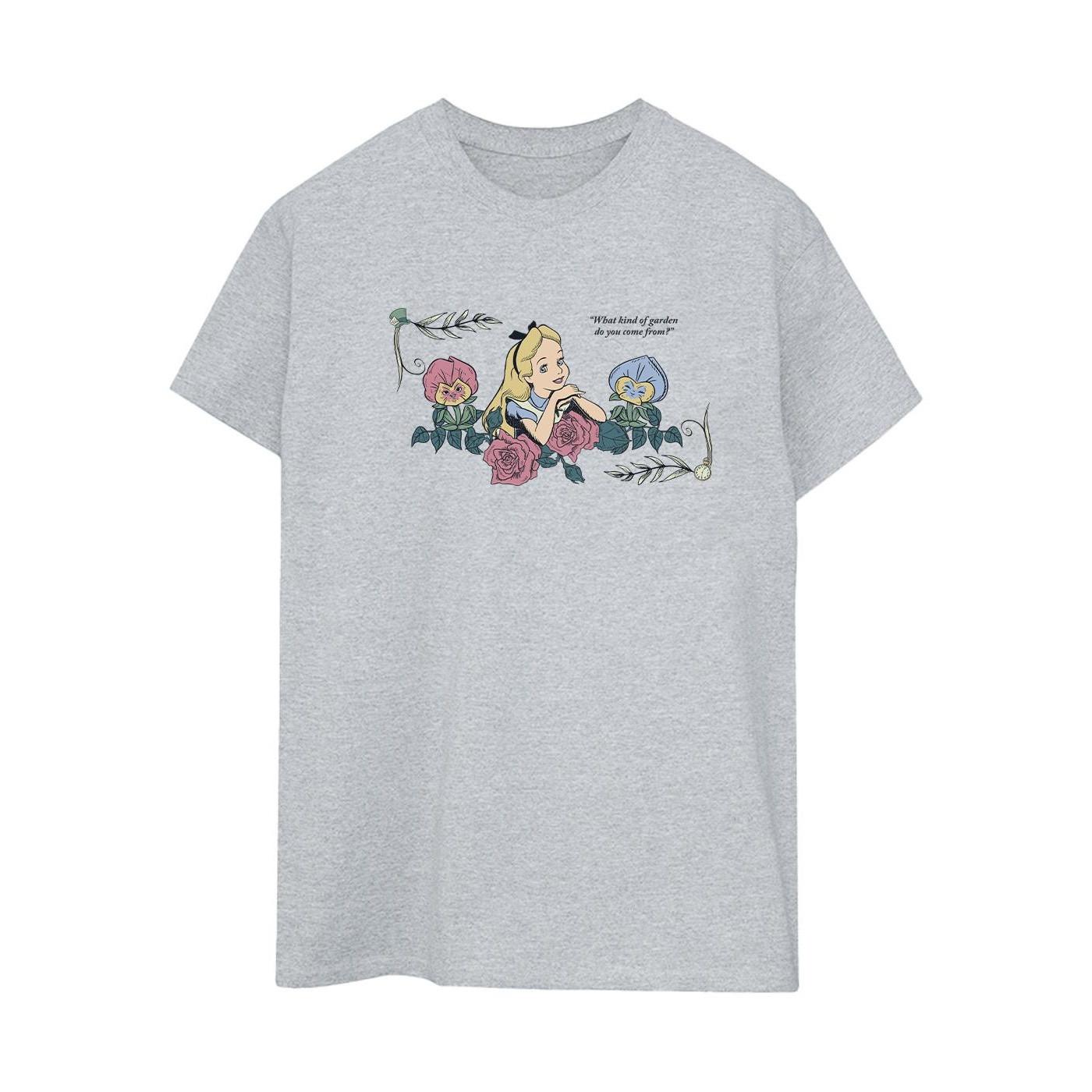 Image of Alice In Wonderland What Kind Of Garden Tshirt Damen Grau 3XL