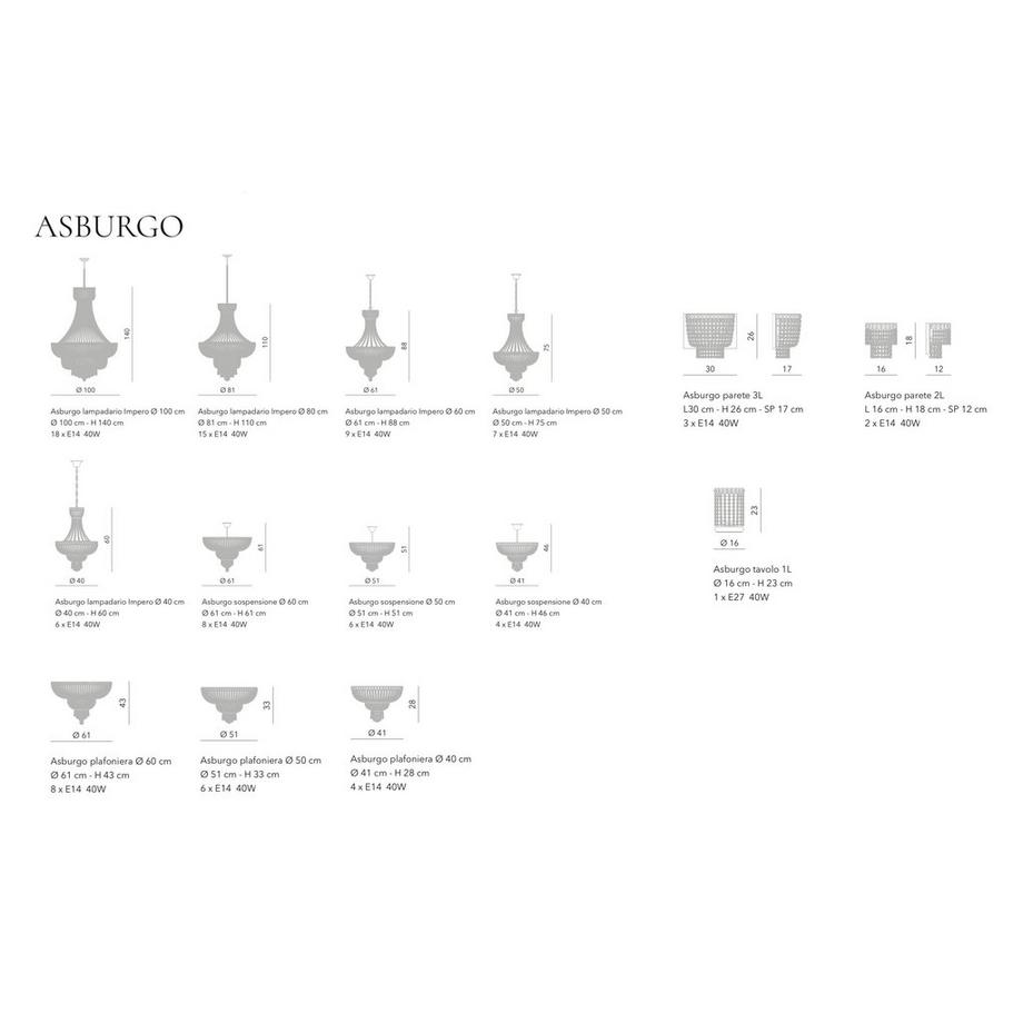 mutoni Lampada da parete Asburgo  