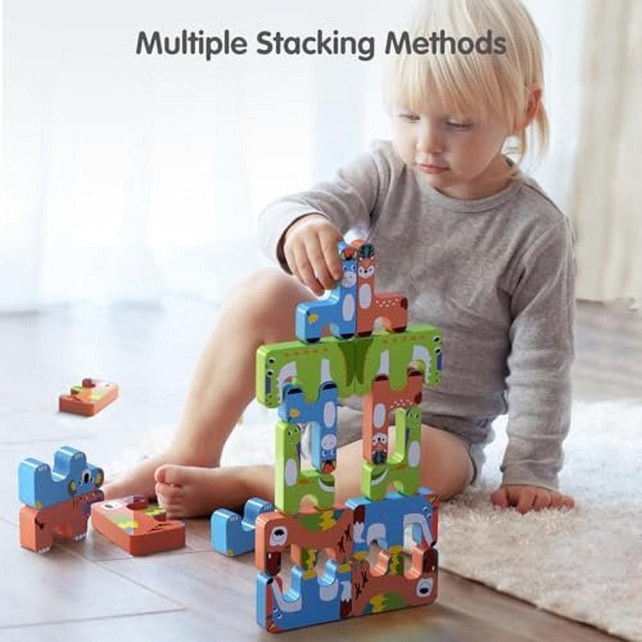 Activity-board  Spielzeug Kinder Animal Balance Blocks Spiele Kleinkind Pädagogisches Stapeln High Building Block 