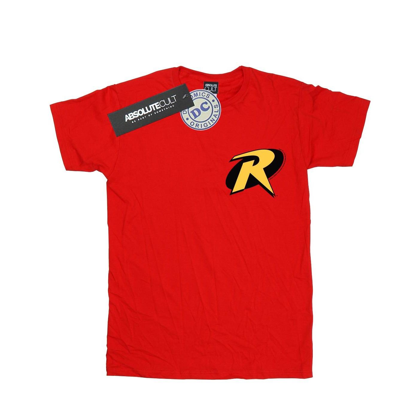 Image of Batman Robin Logo Tshirt Herren Rot Bunt XXL