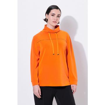 Sweat-shirt avec strass fantaisie, col montant et manches 3/4, collection Classic