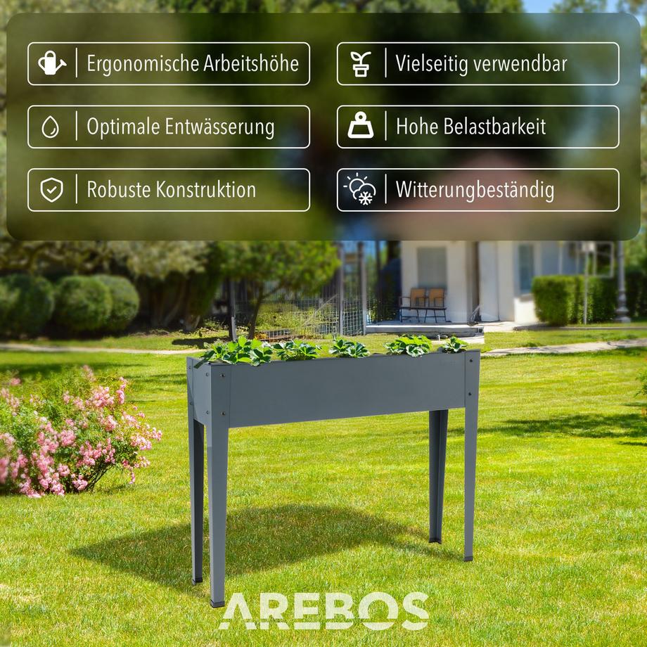 Arebos Letto rialzato Letto per piante in metallo Letto per ortaggi  