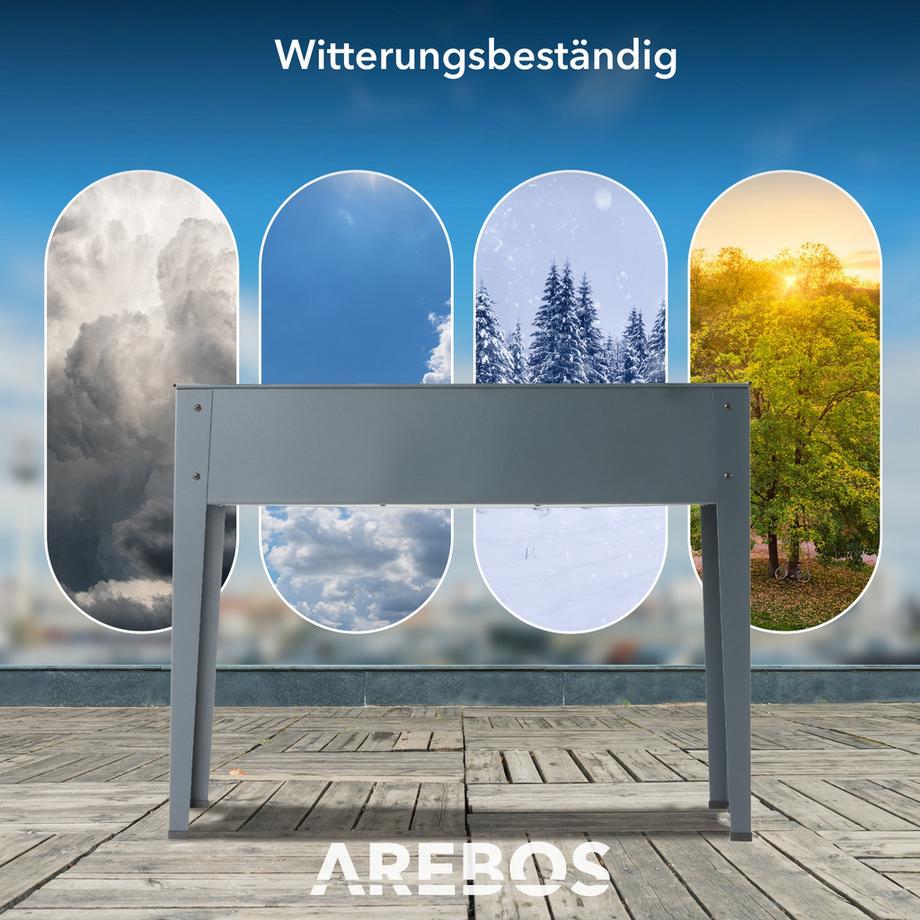 Arebos Letto rialzato Letto per piante in metallo Letto per ortaggi  