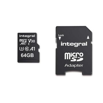 64 GB di scheda di memoria microSDHC/XC V30 UHS-I U3 ad alta velocità