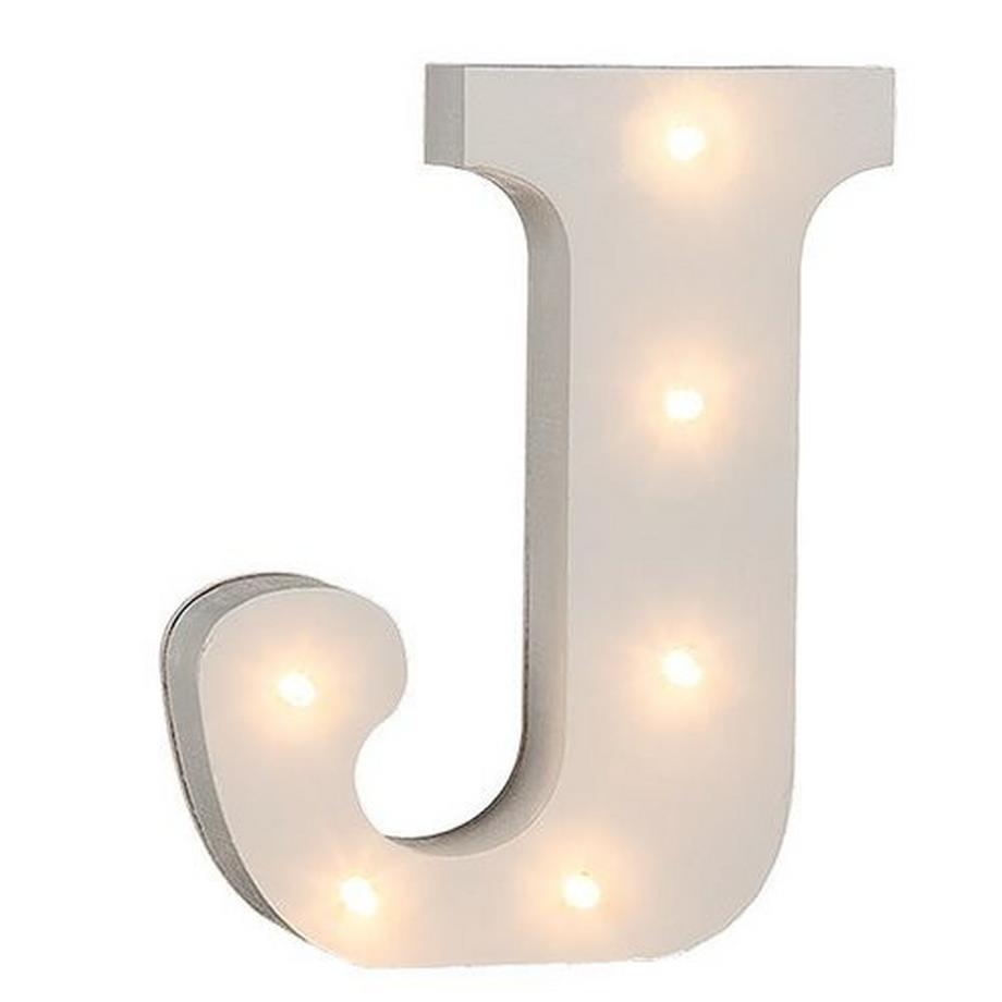 Lettres en bois lumineuses LED "J"