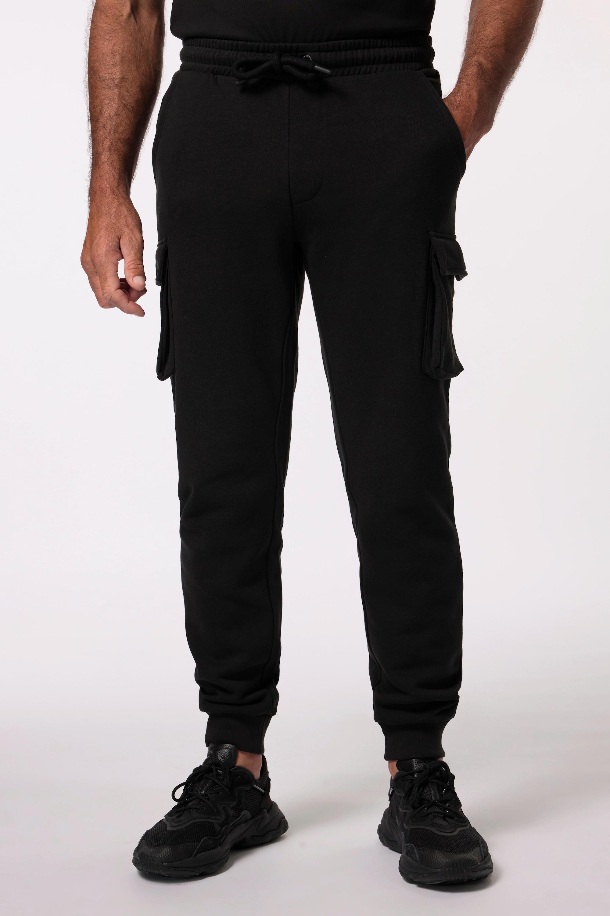 JP1880  Pantaloni cargo in felpa per il fitness con cintura elastica, fino alla tg. 7XL 