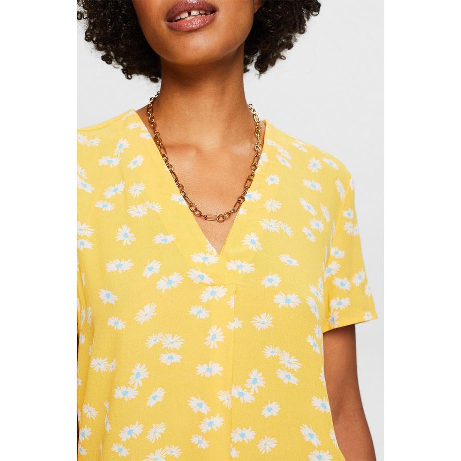 ESPRIT Chemisier à Manches Courtes à Motif Floral  