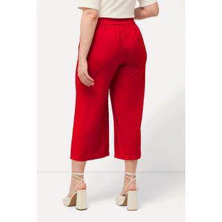 Ulla Popken  Culottes con taglio della gamba ampio, effetto stropicciato e cintura elastica 