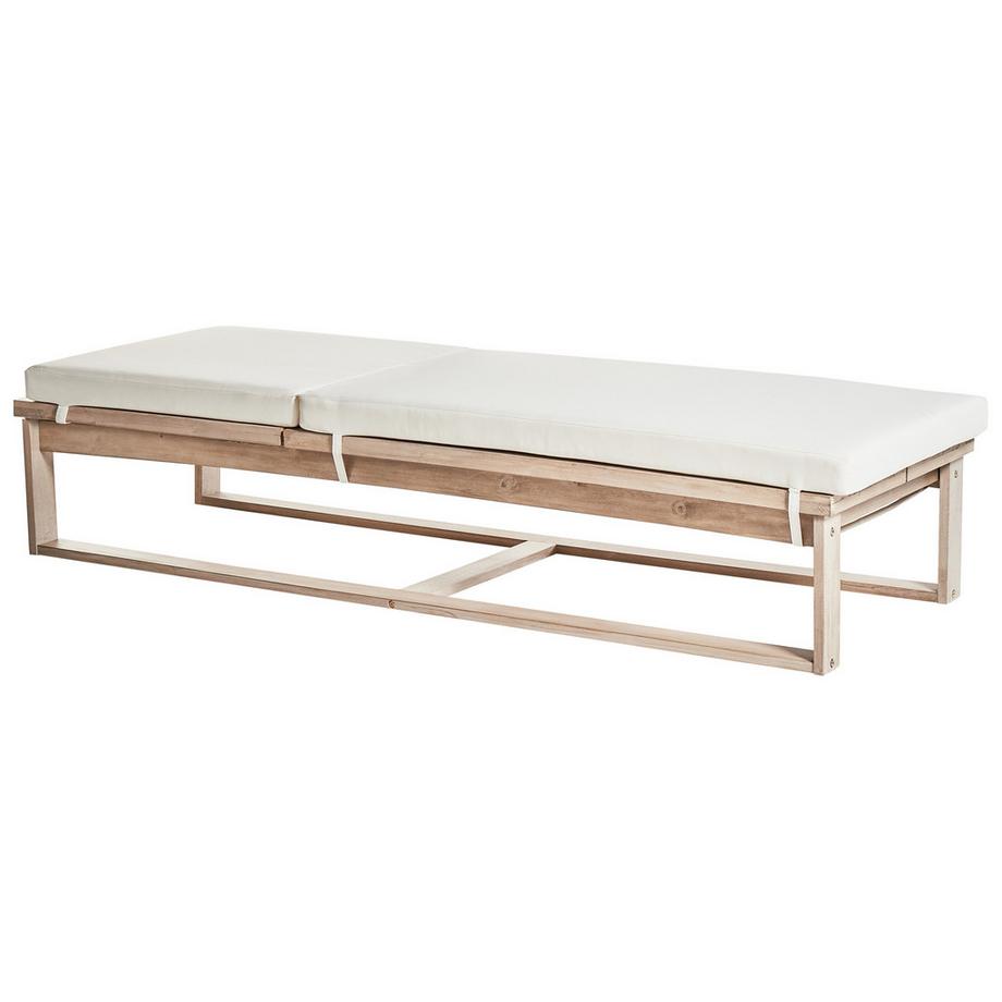 Beliani Gartenliege mit Auflage 2er Set aus Akazienholz  AZZANELLO  