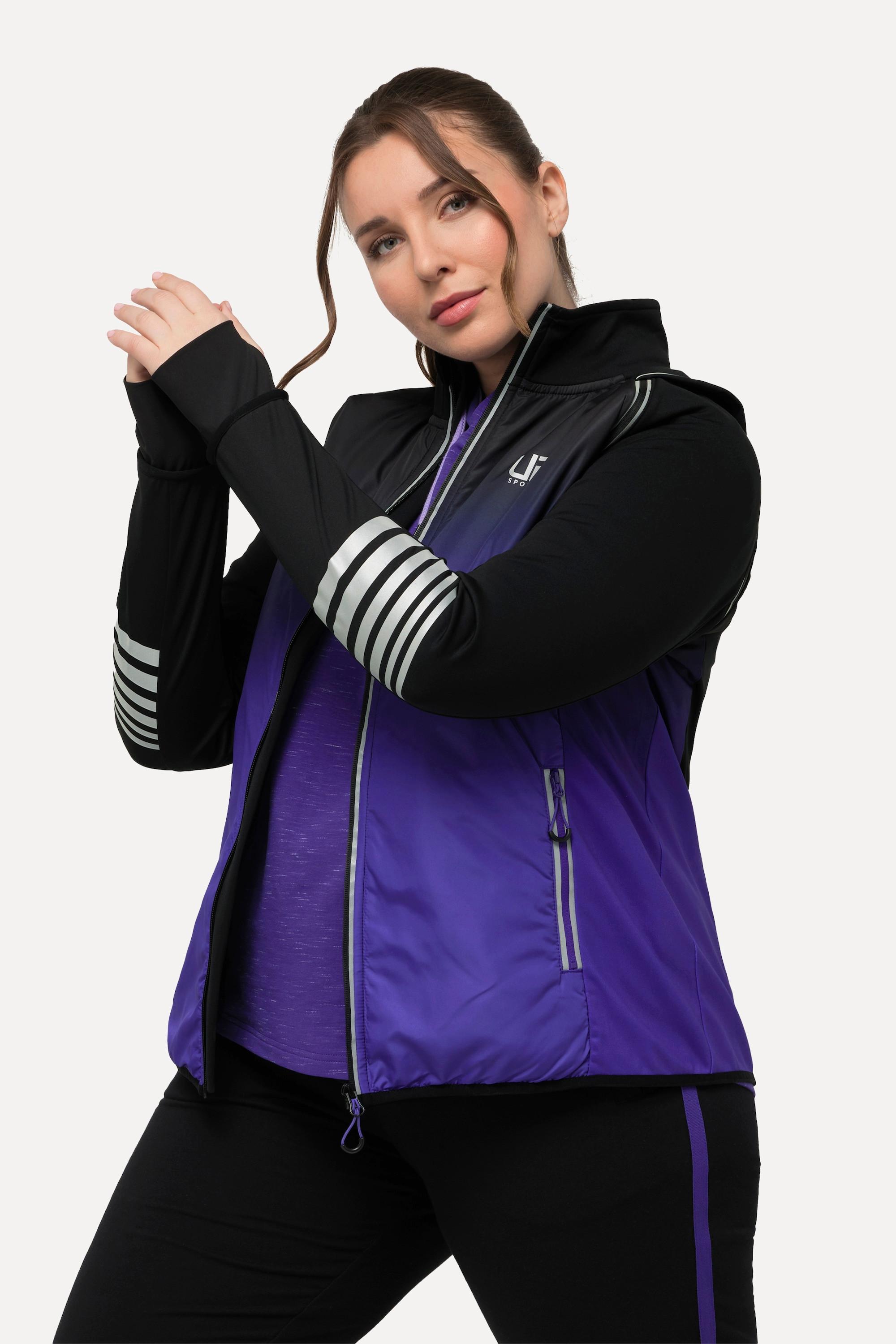 Ulla Popken  2-in-1-Funktionsjacke, Ärmel abnehmbar, Weste, Reflektor 