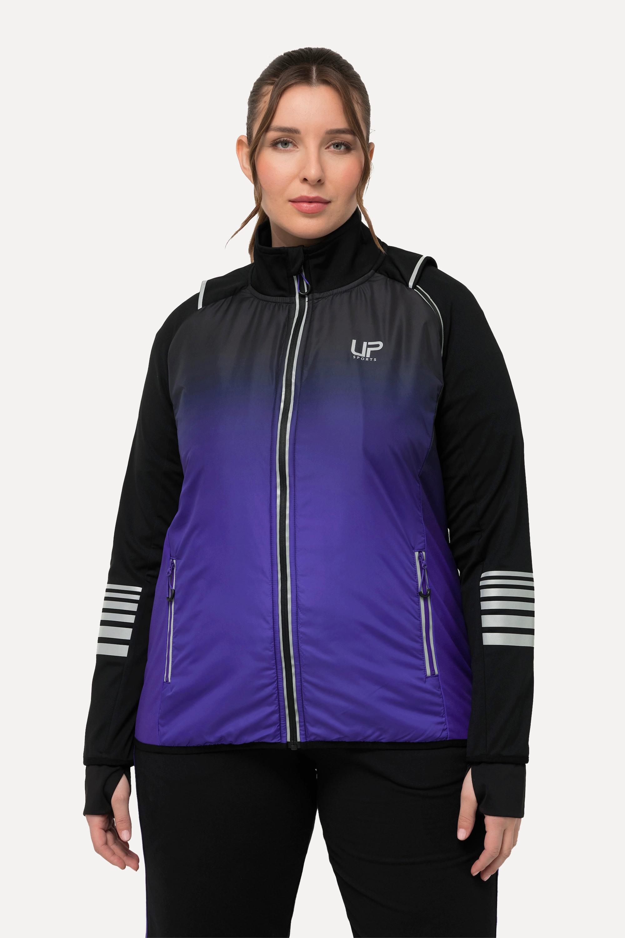 Ulla Popken  2-in-1-Funktionsjacke, Ärmel abnehmbar, Weste, Reflektor 