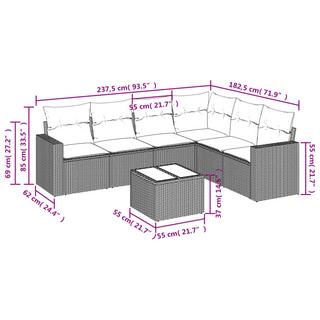 VidaXL Garten sofagarnitur poly-rattan  