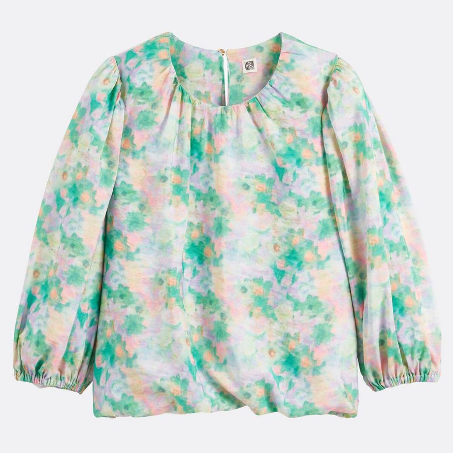 La Redoute Collections Blouse imprimé floral col rond manches bouffantes  
