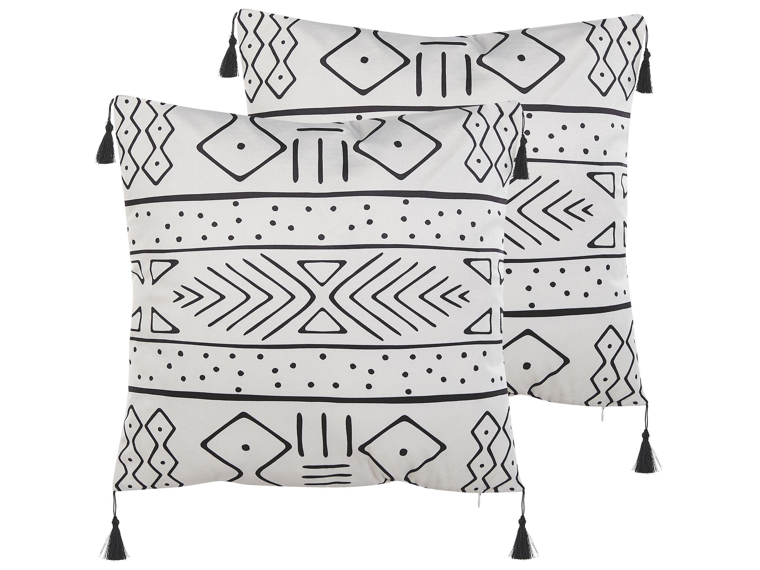 Image of Kissen 2er Set aus Samtstoff Modern SCHEFFLERA Kissen 2er Set aus Samtstoff Modern SCHEFFLERA