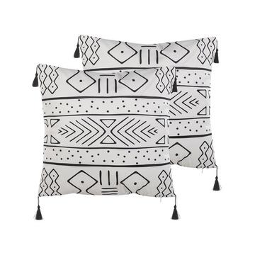 Lot de 2 coussins en Velours Moderne SCHEFFLERA