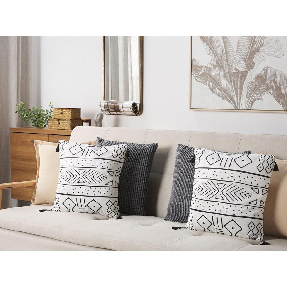 Beliani Dekokissen 2er Set aus Samtstoff Modern SCHEFFLERA  