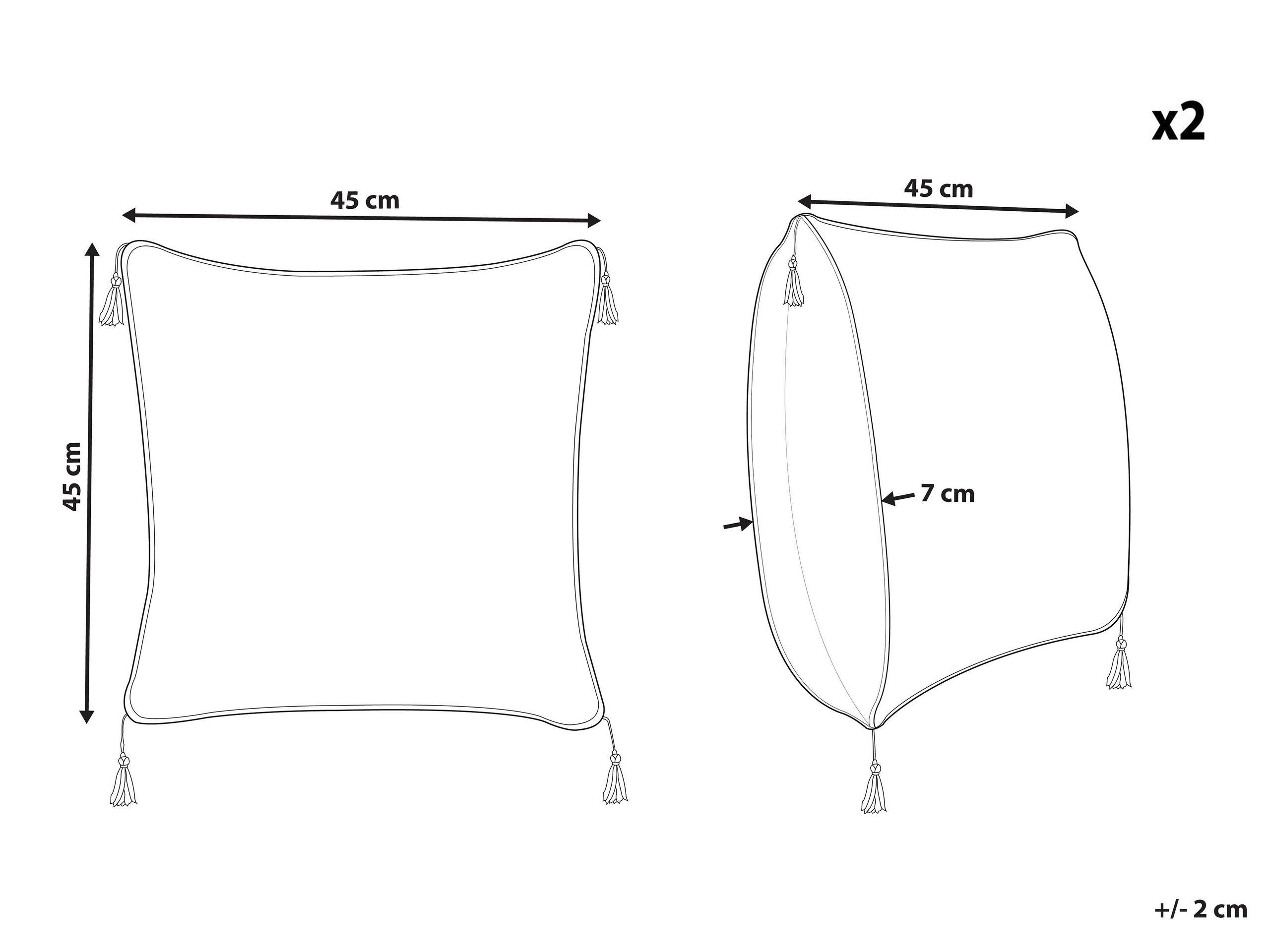 Beliani Kissen 2er Set aus Samtstoff Modern SCHEFFLERA  