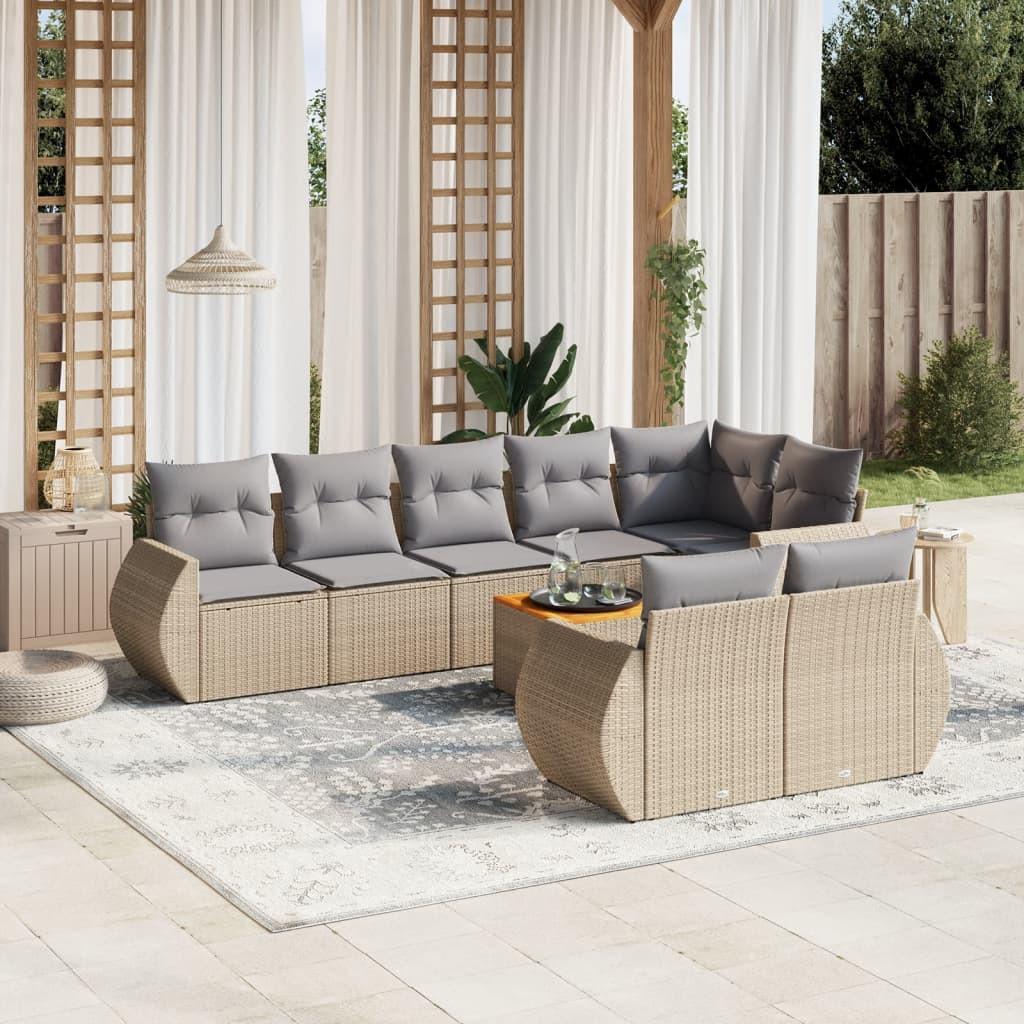 VidaXL set divano da giardino Polirattan  