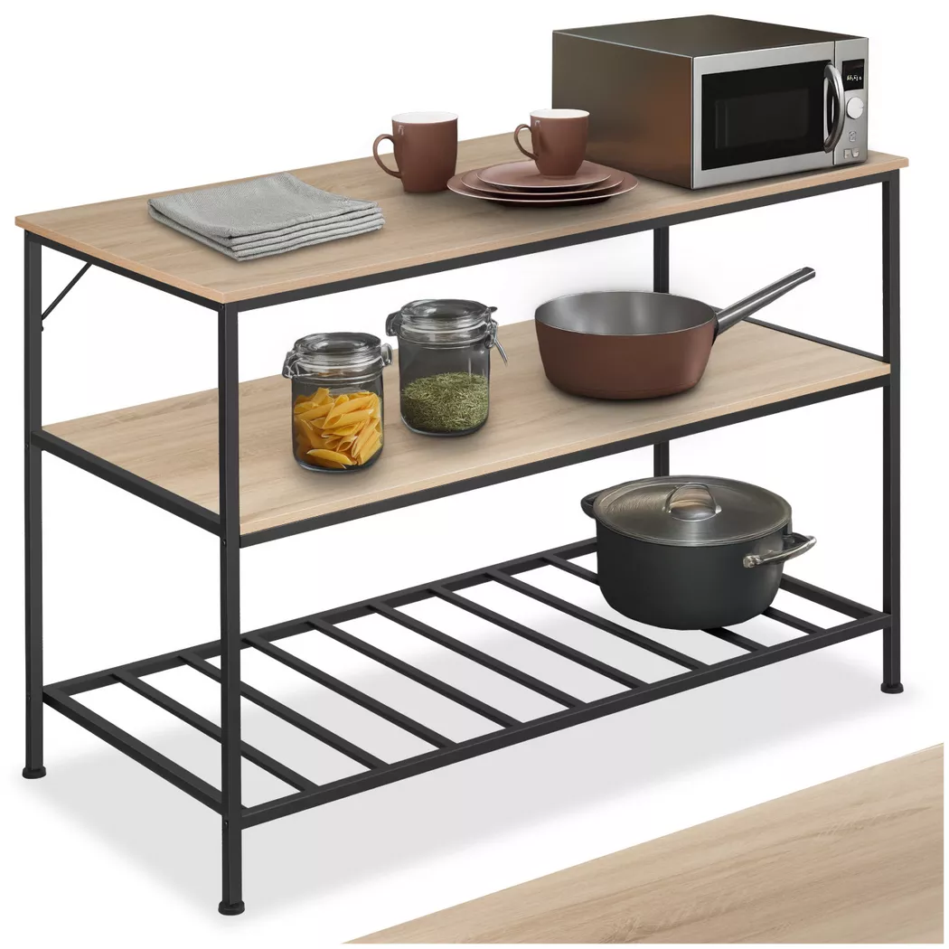 Tectake - Étagère de cuisine AKELEY style industriel, One Size, Sable