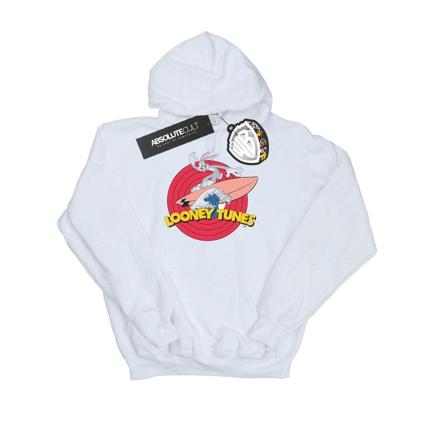 Image of Bugs Bunny Surfing Kapuzenpullover Unisex Weiss 116