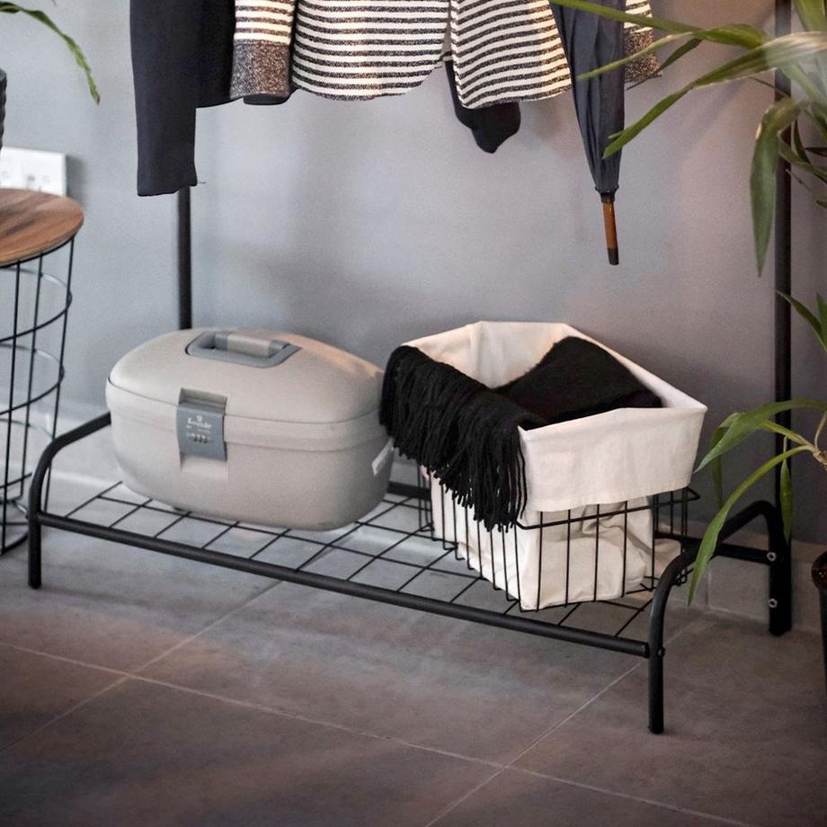 B2X  Kleiderstange mit Schuhregal - Metall & MDF für Zuhause & Büro 