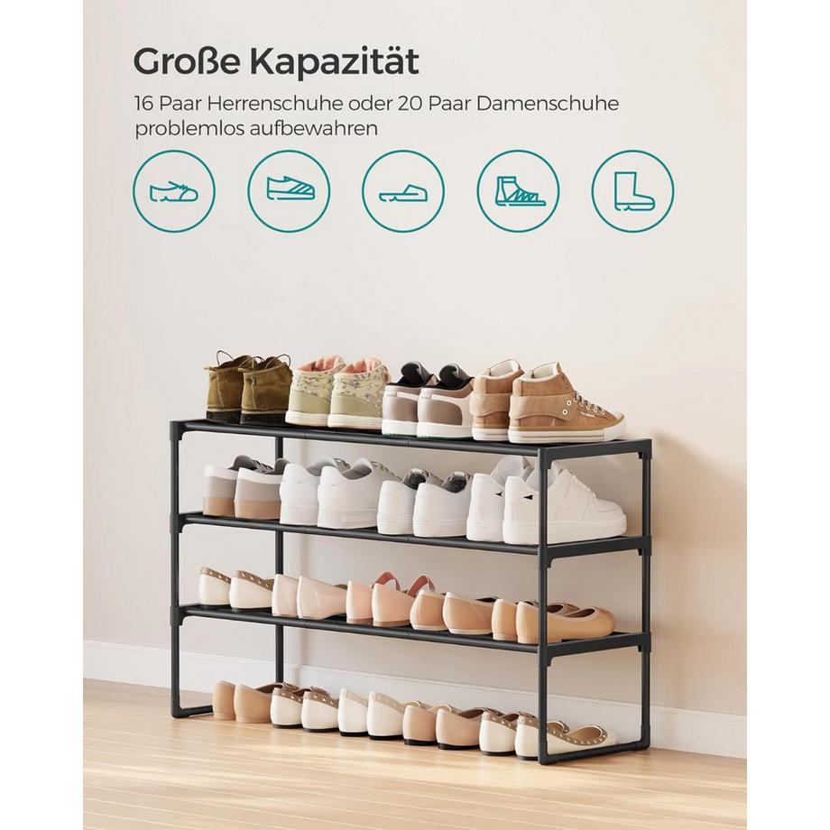 Songmics Schuhregal 3 Ebenen Schuhständer Schuh-Organizer  