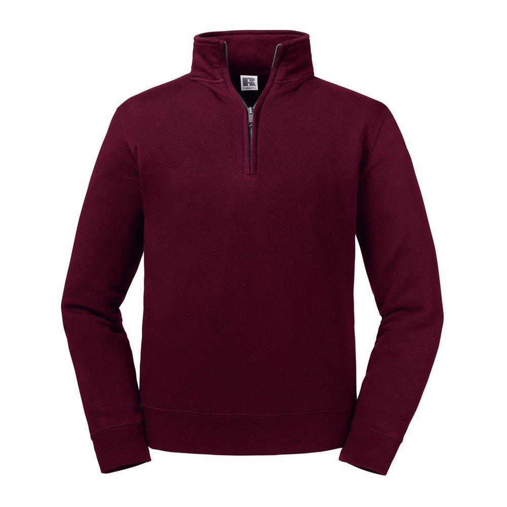 Image of Authentische Zip Neck Sweatshirt Herren Weinrot 4XL