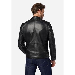 RICANO  Blouson en cuir pour homme Cooper - style motard avec col montant 