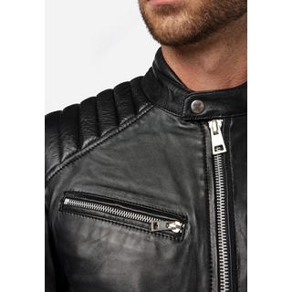 RICANO  Blouson en cuir pour homme Cooper - style motard avec col montant 