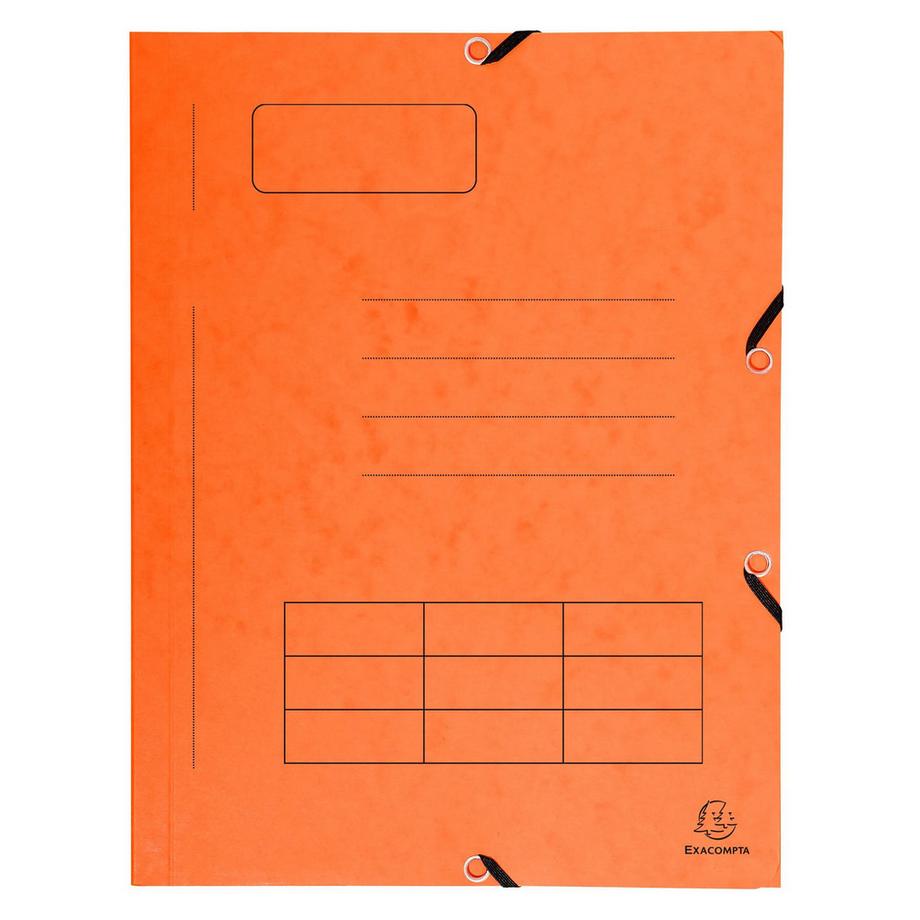 Exacompta Cartella 3 lembi stampata con elastici cartoncino lustré 355g/mq - A4 - x 50  