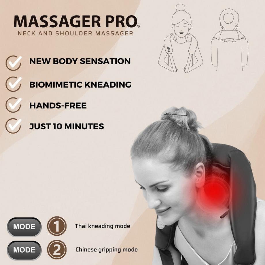 INDUSTEX  Massager Pro - Masseur de cou et d'épaules 