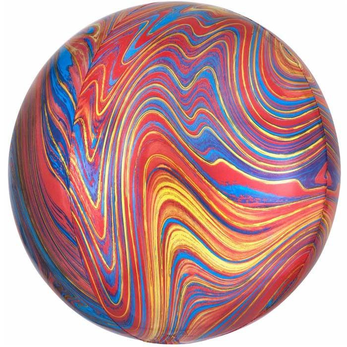 Image of Sphärischer Orbz Folienluftballon Marmoriert Multicolor