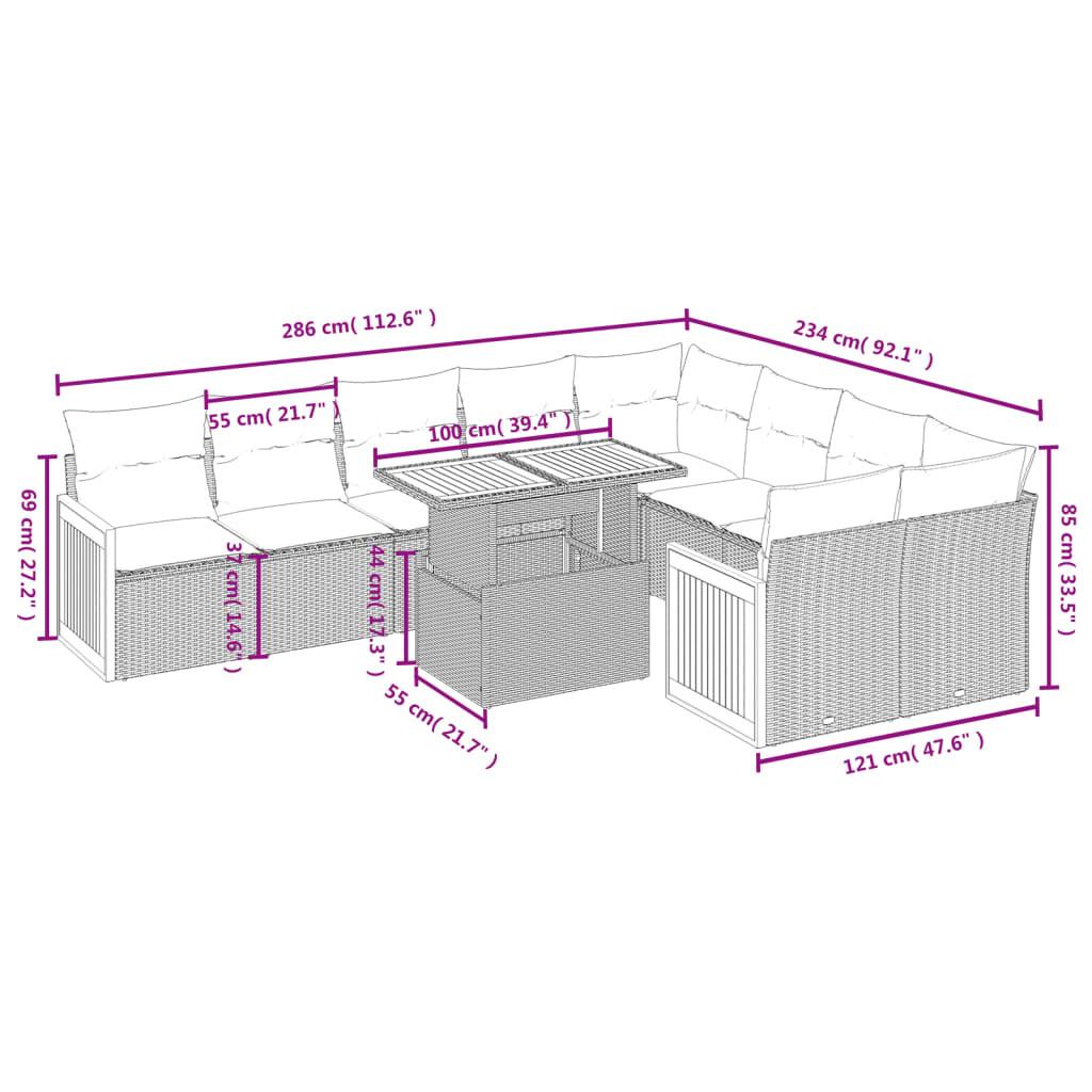 VidaXL Garten sofagarnitur poly-rattan  