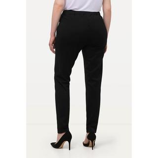 Ulla Popken  Pantalon en point de Rome Sienna, coupe slim et taille élastique 