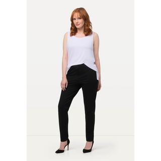 Ulla Popken  Pantalon en point de Rome Sienna, coupe slim et taille élastique 