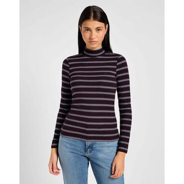 Langarmshirt Ribbed Longsleeves High Neck