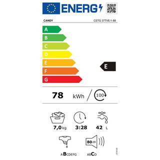 Candy Candy Smart CSTG 37TVE/1-88 lavatrice Caricamento dall'alto 7 kg 1300 Giri/min Bianco  