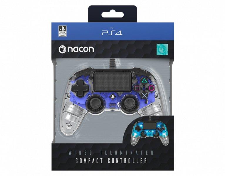 nacon  PS4OFCPADCLBLUE periferica di gioco Blu, Trasparente USB Gamepad Analogico/Digitale PC, PlayStation 4 