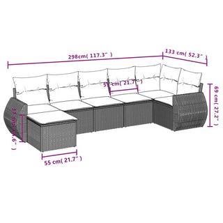 VidaXL Ensemble de canapés de jardin rotin synthétique  