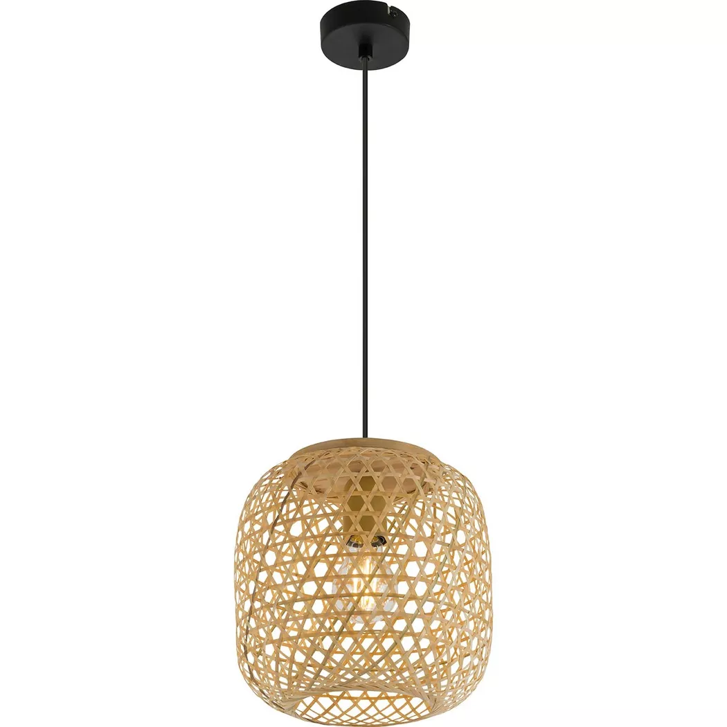 mutoni – Hängeleuchte Mirena Bambus natur 1xE27, One Size, Braun