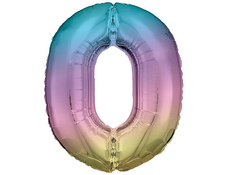 Image of Folienballon Zahl 0 Rainbow (63x88cm) Unisex ONE SIZE