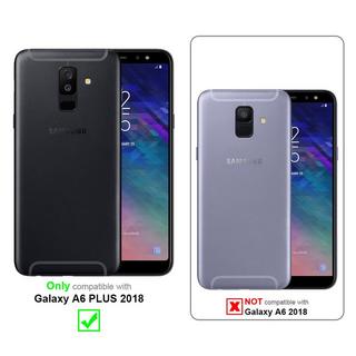 Cadorabo  Hülle für Samsung Galaxy A6 PLUS 2018 Blumen Design Magnetverschluss 